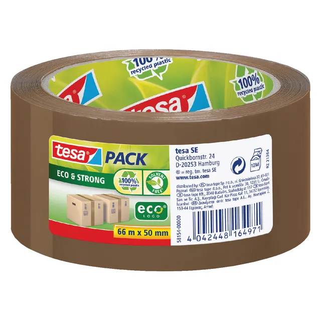 Tesa Verpakkingstape tesapack® Eco & Strong 66mx50mm bruin