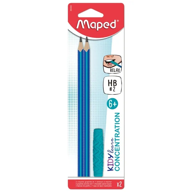 Maped Potlood Maped Kidy Learn Concentration met kauwtopper blauw 3 stuks