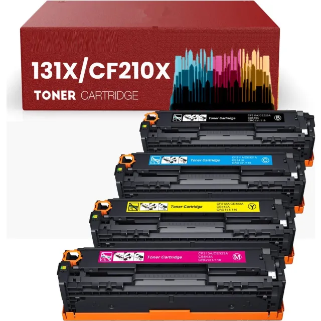 WeCare Toner cartridge voor HP 131A | 131X - CF210X / CF210a, CF211A, CF212A, CF213A, toner Multipack (4 stuks) - Geschikt voor HP Laserjet Pro 200 color M251N, M251NW, MFP M276N, MFP M276NW (Zwart, Cyaan, Magenta & Geel) Multipack 4 toner cartridges