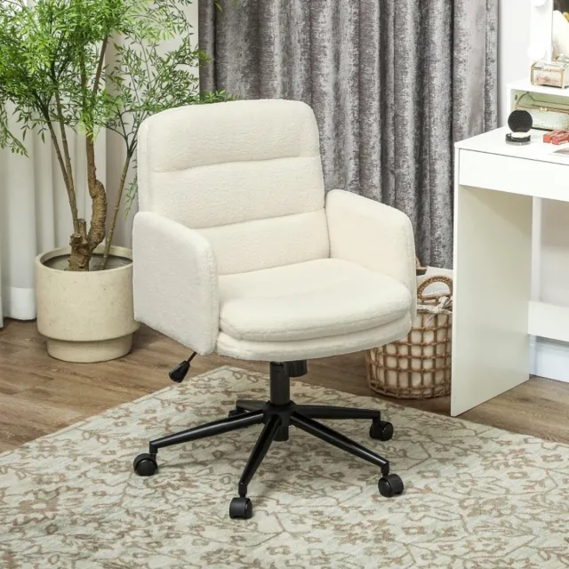 COVREO Bureaustoel 61,5 x 65 x 101 cm cremewit, stof, draaibaar Crèmewit