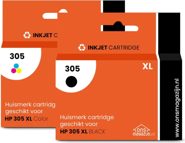 G&G HP 305 XL - Huismerk Inktcartridge - Zwart / Kleur Zwart, Tri-Color