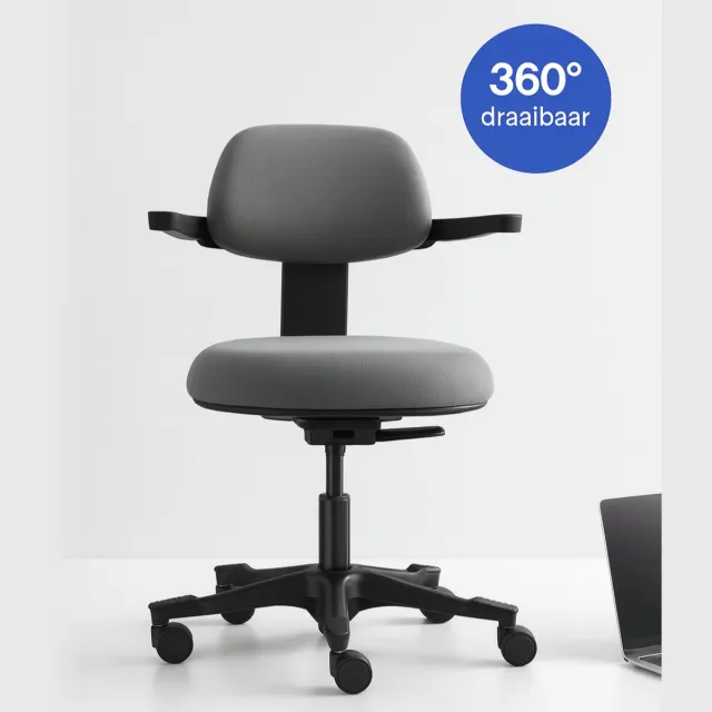 Backerz Ergonomische Werkkruk - Bureaustoelen voor Volwassenen - Volledig Verstelbaar, tot 120kg - Office Chair - Gamestoel - Zwart 3. Zwart