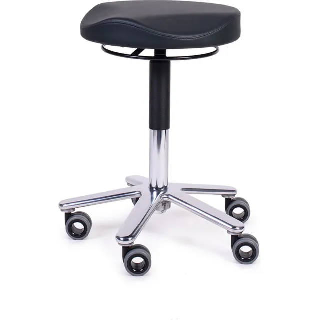 Firmseats Assistant Wave - Ergonomische Tabouret Kruk op Wielen - Hygiënische wielen - Gemakkelijk te bedienen Zwart
