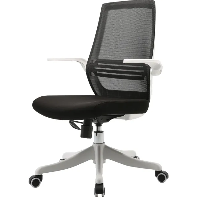 Sihoo Moderne ergonomische bureaustoel, bureaustoel, ademend, taillesteun, opklapbare armleuning ~ zwart