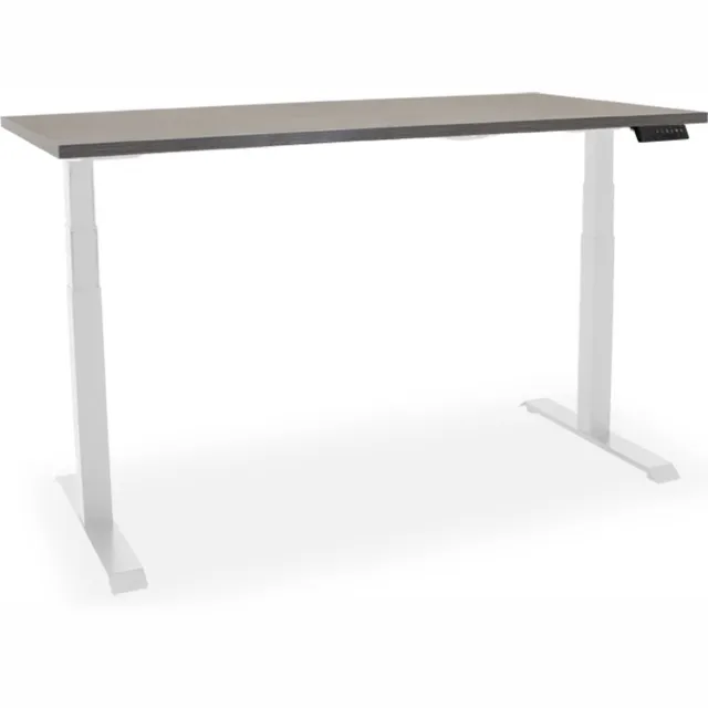 Officetopper Elektrisch zit-sta bureau Essential NPR - 140x80cm - dark oak/wit