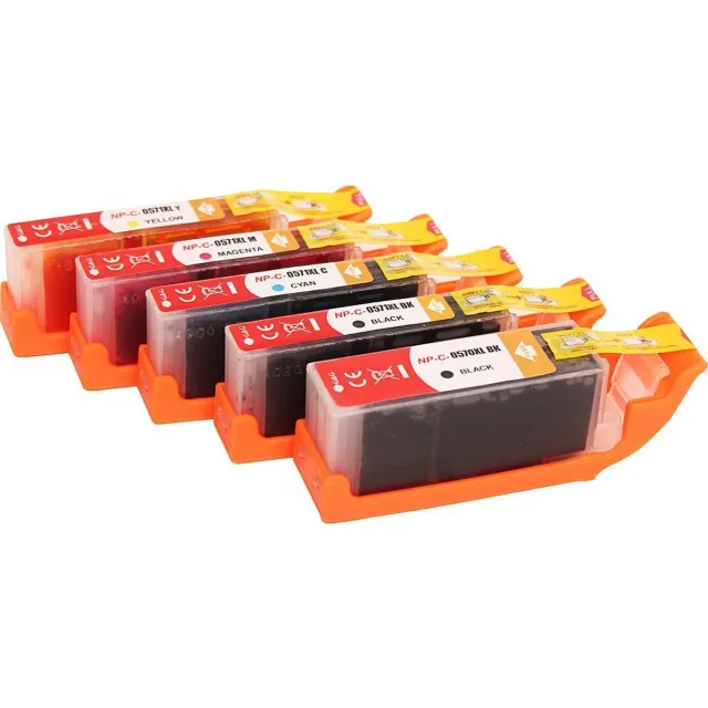 ABC Set 5x ABC huismerk inkt cartridge geschikt voor Canon 570XL 571XL PGI-570XL CLI-571XL Pixma MG-5750 MG-6850 MG-6851 MG-6852 MG-6853 MG-7750 MG-7751 MG-7752 MG-7753 TS-5050 TS-5051 TS-5052 TS-5053 TS-5055 TS6050 Set 5 stuks