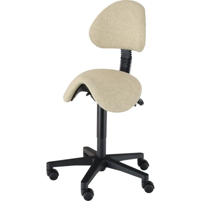 Wesjon Zadelkruk- PEB518-hoogte verstelbaar-rugleuning-gestoffeerd in Break kleur beige