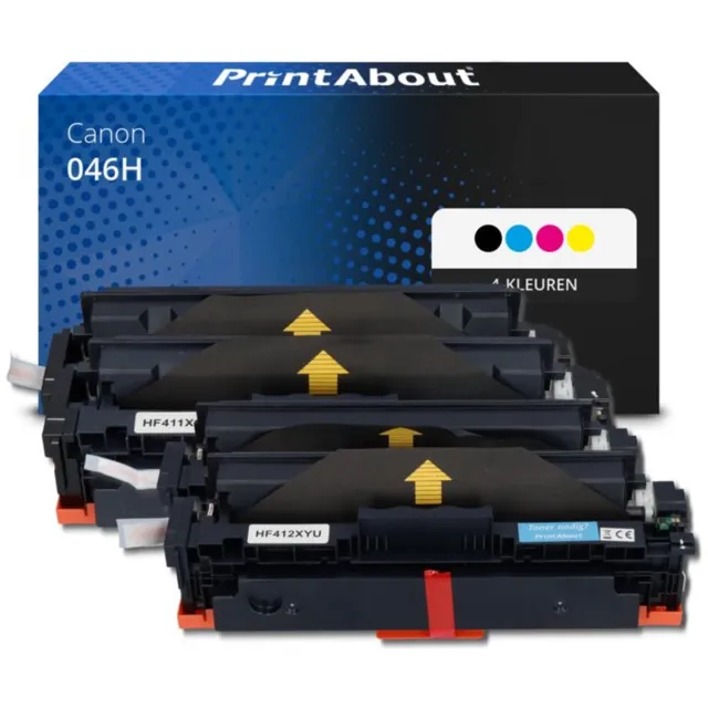 PrintAbout huismerk Toner 046H 4-kleuren Multipack Hoge capaciteit geschikt voor Canon