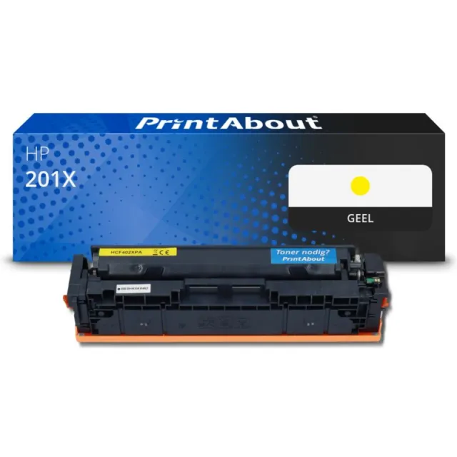 PrintAbout huismerk Toner 201X (CF402X) Geel Hoge capaciteit Geschikt voor HP