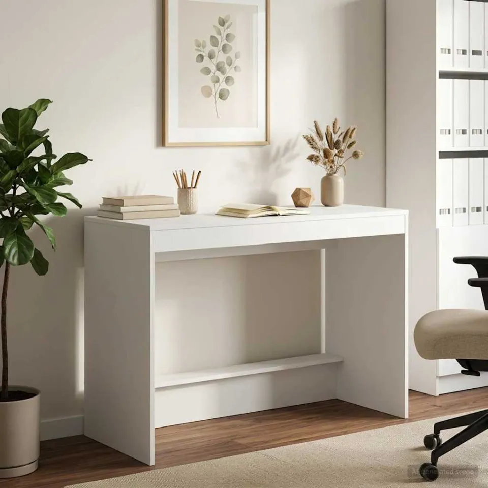 vidaXL Bed Bureau Wit Bewerkt hout 100 x 45 x 75 cm, foto 4