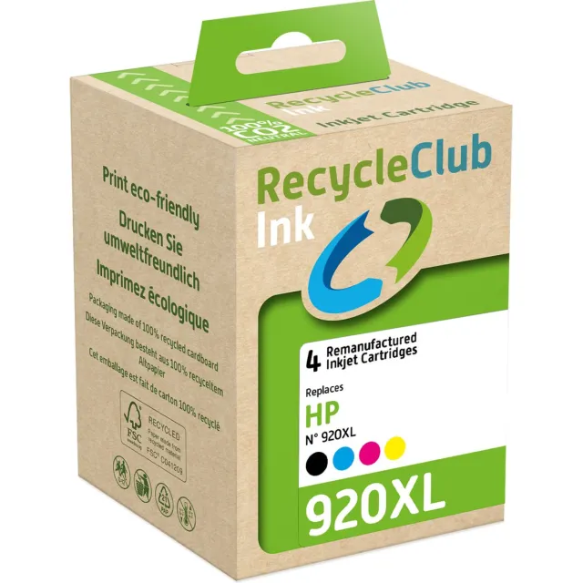 RECYCLECLUB Cartridge compatibel met HP 920 XL Multipack K10319RC zwart + kleur