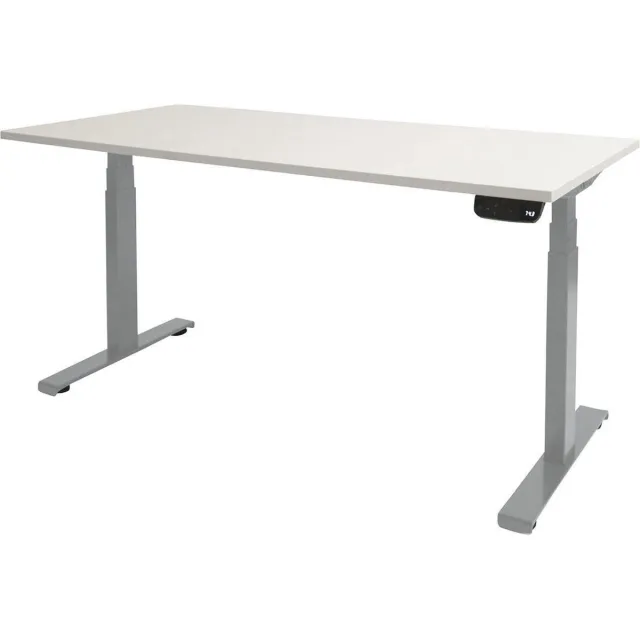 Schaffenburg Zit Sta Bureau - T-poot Elek 180x90 krijtwit -alu frame