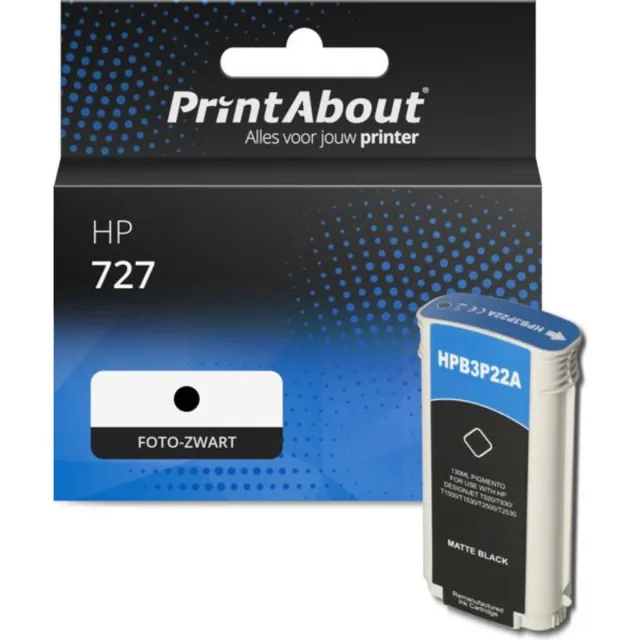 PrintAbout Huismerk HP B3P23A (727) Inktcartridge Foto-zwart Hoge capaciteit