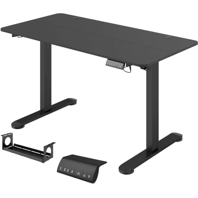 ZYLARO Zit-sta Bureau - Elektrisch Verstelbaar - In Hoogte Verstelbaar 72-116 cm - 4 Geheugen Standen - Anti-botsings- en Oververhittingsbeveiliging - Computerbureau - Computer Tafel - Bureautafel - Desk - Game Bureau - Zwart
