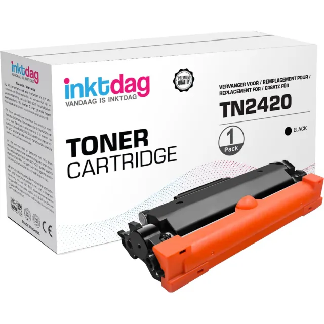 inktdag huismerk Brother TN-2420, TN-2420 toner zwart (met chip!) Geschikt voor Brother HL-L2310D, HL-L2350DW, HL-L2357DW, HL-L2375DW, HL-L2370DN, DCP-L2510, DCP-L2537DW, DCP-L2550DN, DCP-L2530DW, MFC-L2735DW, MFC-L2710, MFC-L2730DW, MFC-L2750DW