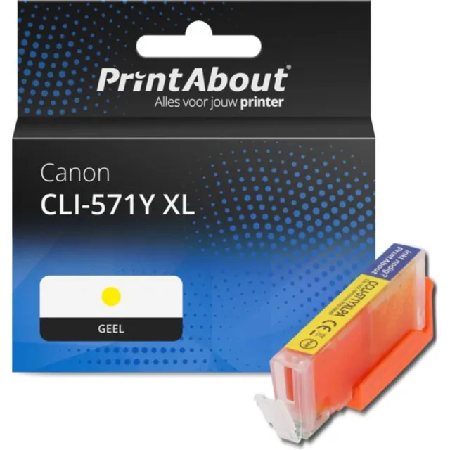 PrintAbout huismerk Inktcartridge CLI-571Y XL Geel Hoge capaciteit geschikt voor Canon