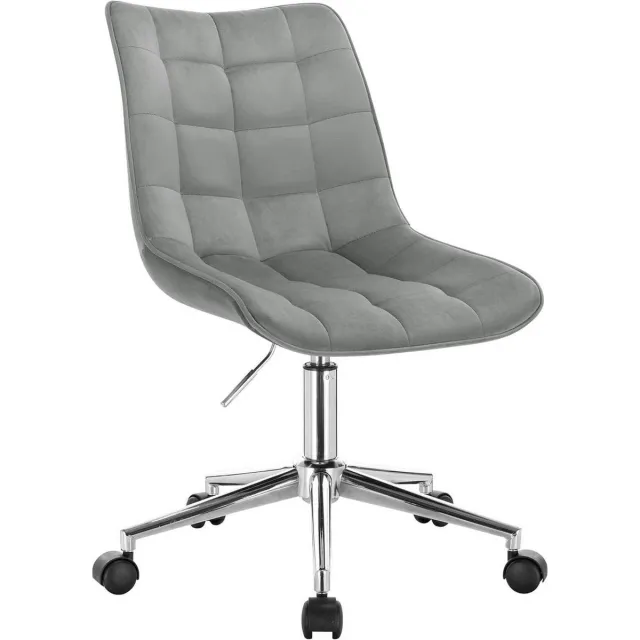 Happyment Ergonomische Bureaustoel Velvet - Op wielen - Bureaustoel voor volwassenen - Lichtgrijs - In hoogte verstelbaar
