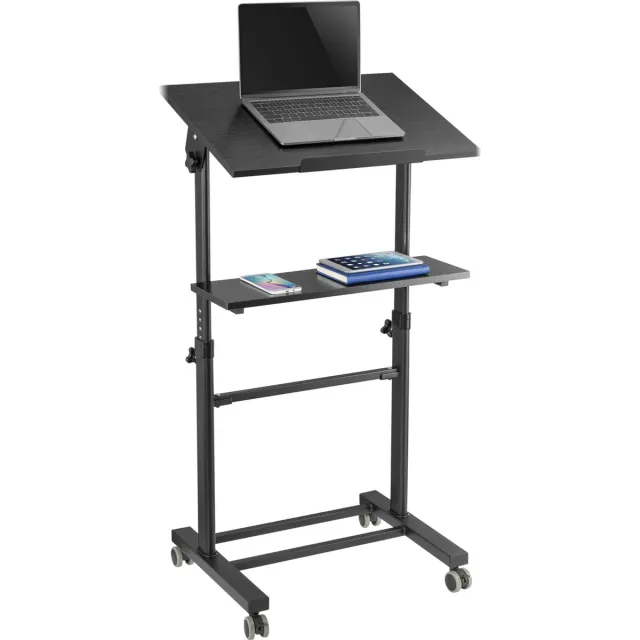 VDD Lessenaar lectern - presentatie meubel - verrijdbaar - hoogte verstelbaar Zwart