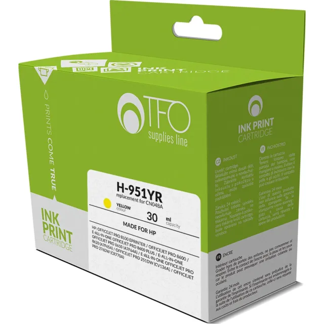 TelForceOne HP Inkt/Toner cartridge H-951YR - Vervangt CN048A - Geel - Geschikt voor HP OfficeJet Pro 251dw, HP OfficeJet Pro 276dw, HP OfficeJet Pro 8100, HP OfficeJet Pro 8100 e-Printer, HP OfficeJet Pro 8600 e-Printer, HP OfficeJet Pro 8600 Plus N911g