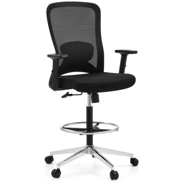 hjh office Werkstoel / barkruk TOP WORK 44 Zitting stof / rugleuning gaas zwart hjh OFFICE