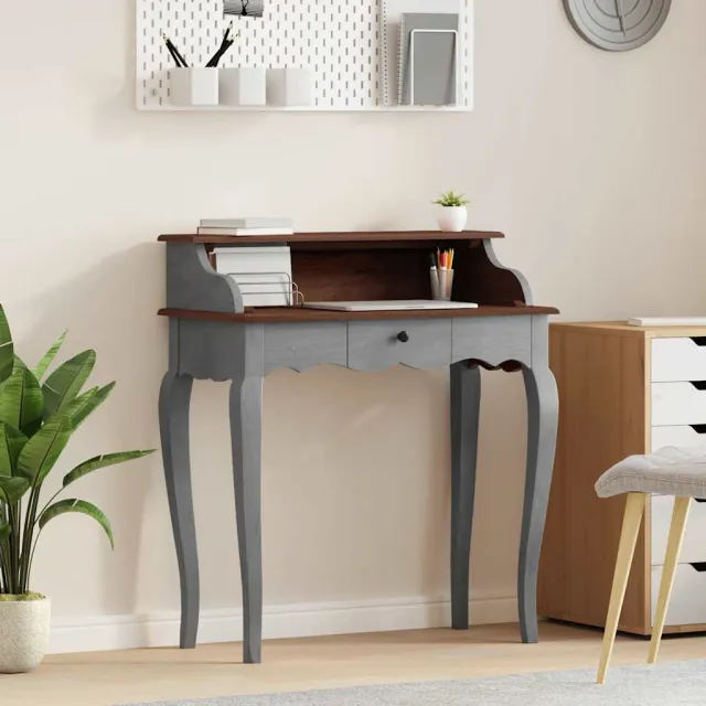 vidaXL Schrijftafel 80x40x92 cm massief mahoniehout Bruin
