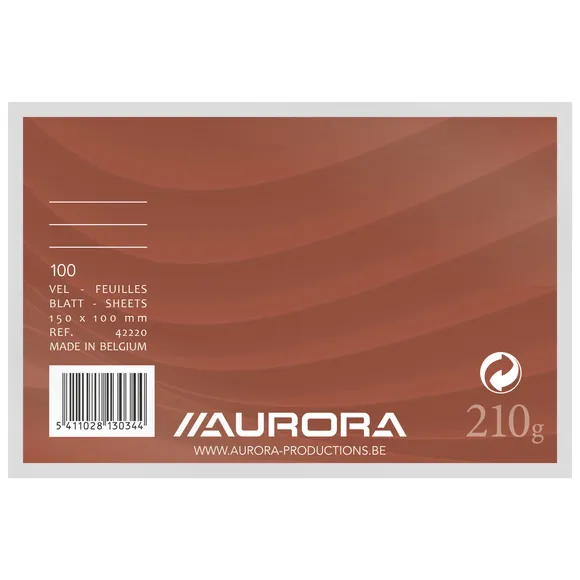 Aurora Systeemkaart Aurora 150x100mm lijn met rode koplijn 210gr wit 100 vel