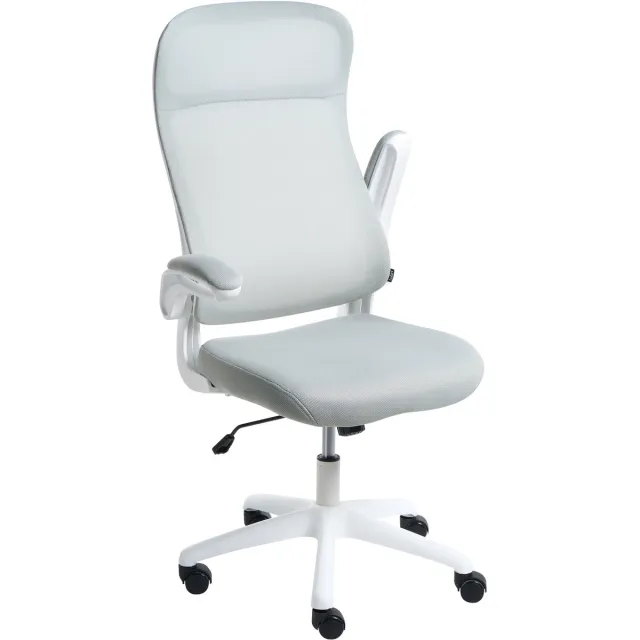 Beliani NEXEL - Bureaustoel - Lichtgrijs - Polyester