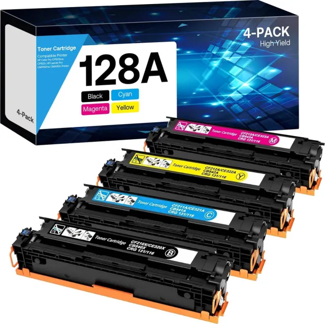 WeCare 4-pack | Geschikt voor HP 128 / HP 128A Toner cartridges - Geschikt voor HP Color Laserjet Pro CM1410 - CM1415FNW - CP1520 - CP1525N - CP1525NW Multipack 4 toners