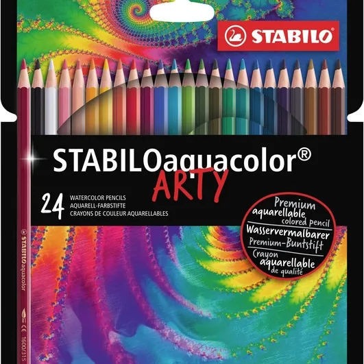 Kleurpotloden STABILO 1624 aquacolor Arty assorti etui à 24 stuks