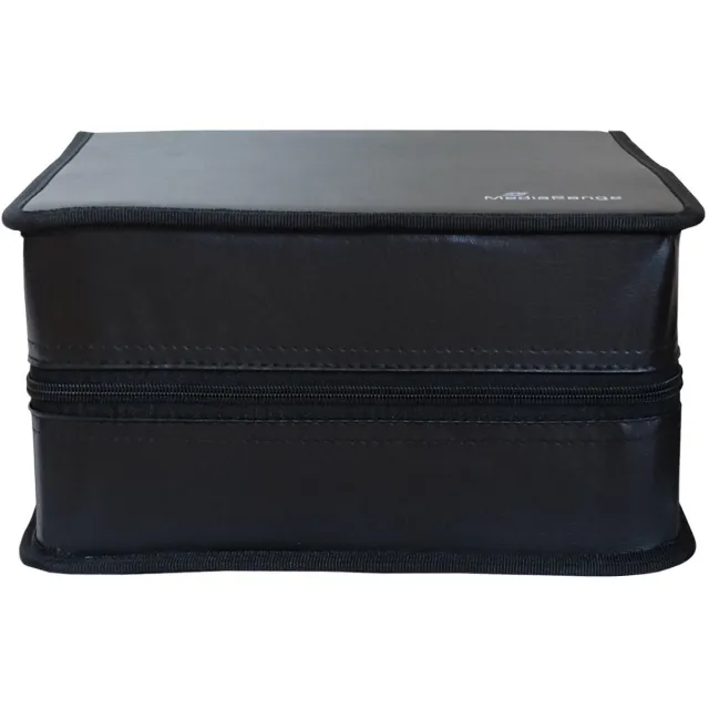 MediaRange Opbergmap | 400 Disc | Zipper | Wallet | Kunstleer Zwart