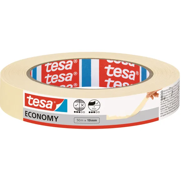 Tesa Afplaktape tesa® Economy 50mx19mm geel