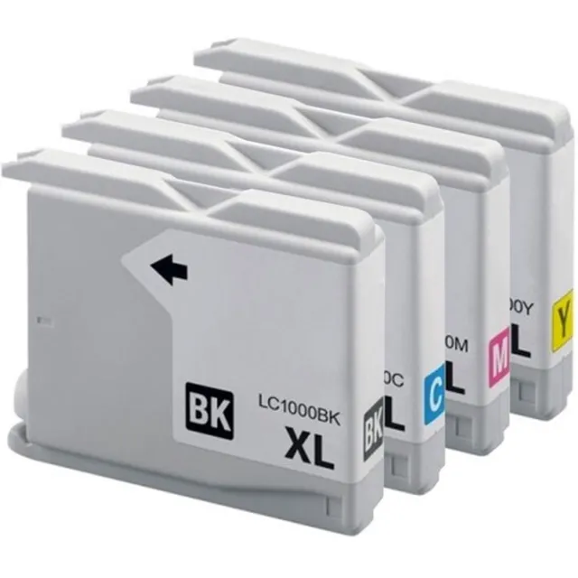 Inktkeuze LC-1000 XL Zwart + Alle Kleuren Set - Huismerk inktcartrigde compatible met Brother DCP 130C \ DCP 330C \ DCP 350C \ DCP 357C \ DCP 540CN \ DCP 560CN \ DCP 750CW \ DCP 770CW \ MFC 240C \ MFC 3360C \ MFC 440CN \ MFC 465CN \ MFC 5460CN \ MFC 5860CN Zwart, Cyaan, Magenta, Geel