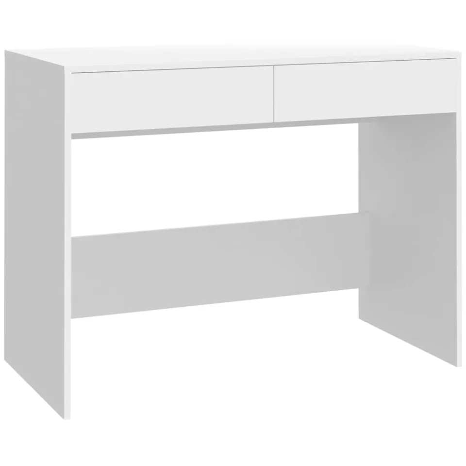 vidaXL Bureau 101x50x76,5 cm bewerkt hout wit