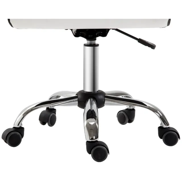 DESMIU Bureaustoel 51 x 46 x 80-92 cm - Ergonomisch Zonder Armleuningen En In Hoogte Verstelbaar - Voor Kantoor En Werkkamer - Kunstleer Wit