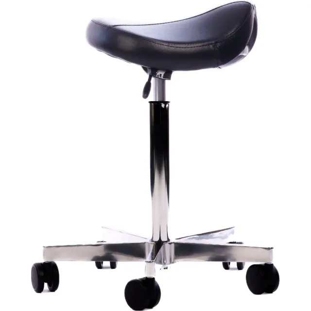 OKAPI® Arctic zadelkruk ZWART met LARGE gasveer en Compact zadel kapperskruk kappersfiets Zwart Large