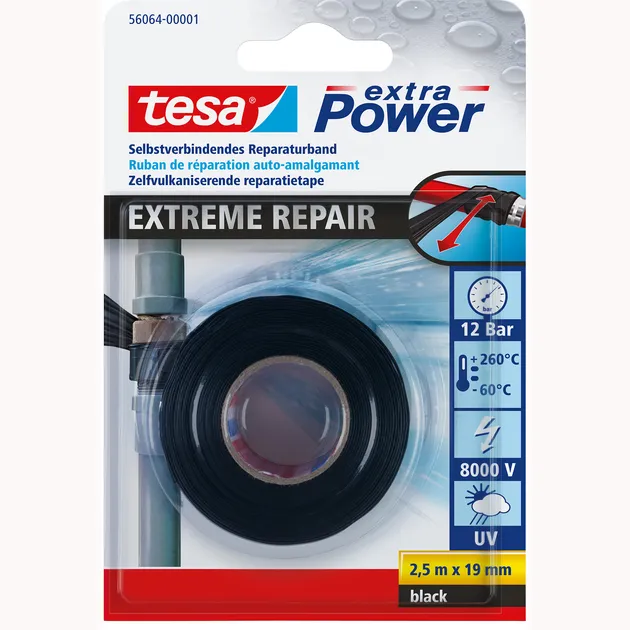 Tesa Reparatietape tesa® Extreme Repair 2.5mx19mm zwart