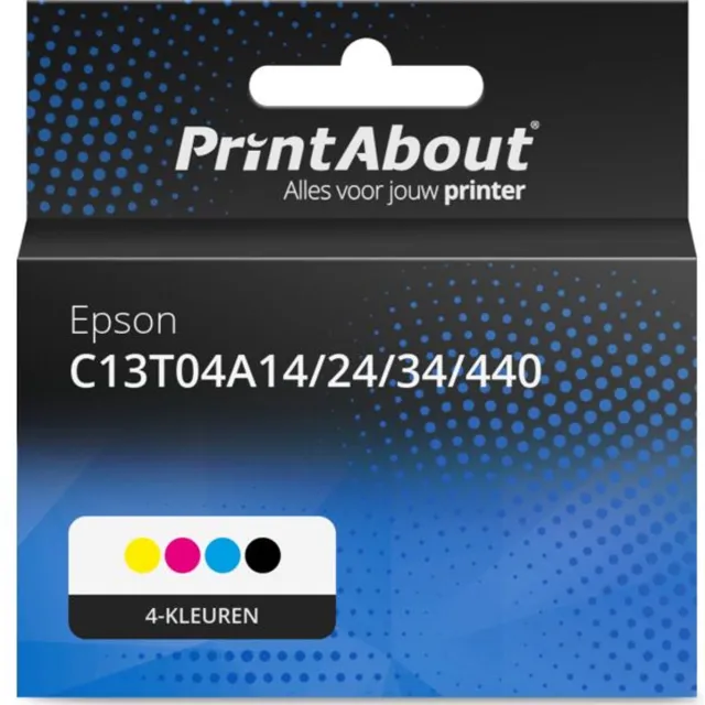 PrintAbout huismerk Inktcartridge C13T04A14/24/34/440 4-kleuren Multipack geschikt voor Epson
