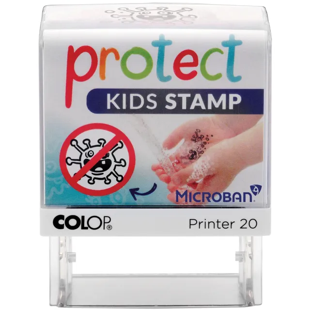 Colop stempel Protect Kids stamp, stempel die kinderen helpt hun handen goed te wassen