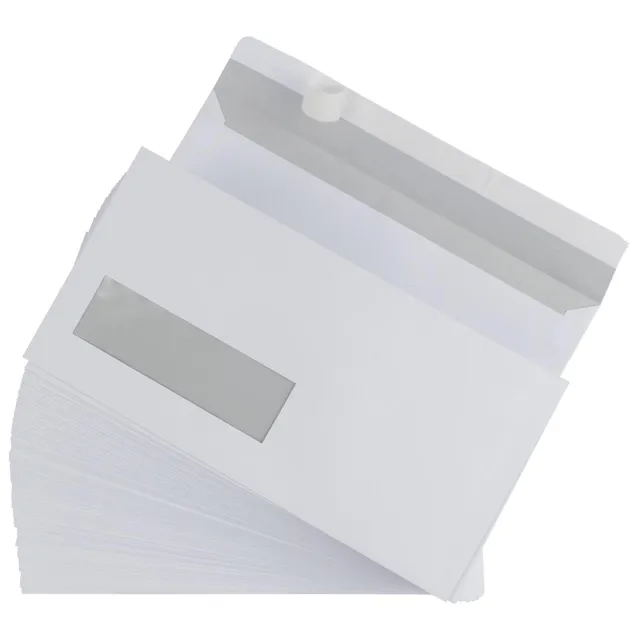 Gallery enveloppen ft 110 x 220 mm, venster links, stripsluiting, doos van 500 stuks wit