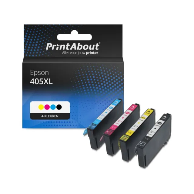 PrintAbout huismerk Inktcartridge 405XL (C13T05H64010) 4-kleuren Multipack Hoge capaciteit Geschikt voor Epson