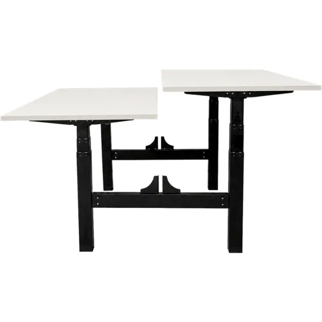 Sedero Elektrisch verstelbaar duo bureau - 180x80 cm - Two dual motor - Zwart / Wit