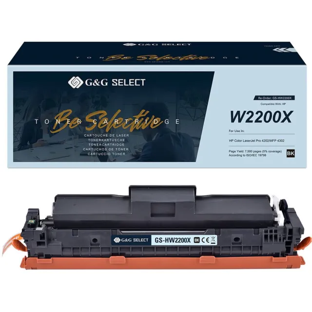 G&G Toner vervangt HP W2200X Compatibel Zwart 7500 bladzijden GS-HW2200X Kleurloos