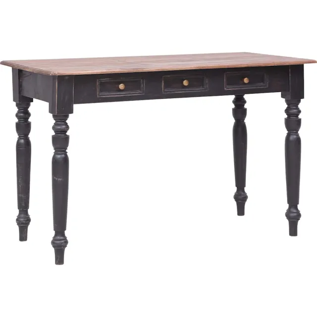 vidaXL Bureau met 3 lades 117x57x75 cm massief mahoniehout Bruin
