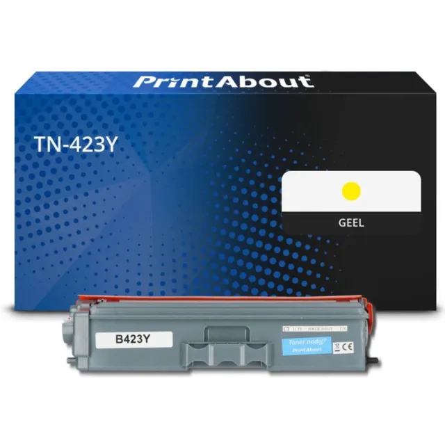 PrintAbout huismerk Toner TN-423Y Geel Hoge capaciteit geschikt voor Brother