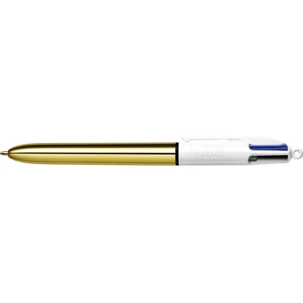 Bic Balpen Bic 4kleuren shine medium goud blauw