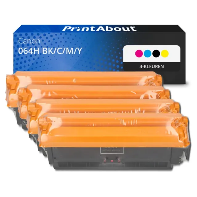 PrintAbout huismerk Toner 064H BK/C/M/Y 4-kleuren Multipack Hoge capaciteit Geschikt voor Canon