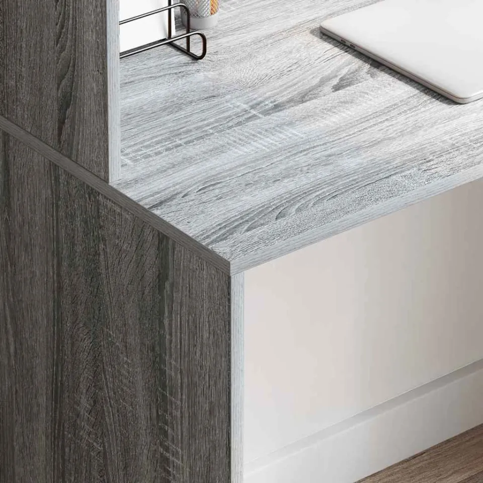 vidaXL Bureau Grijs Sonoma 102 x 50 x 124 cm Bewerkt hout, foto 3