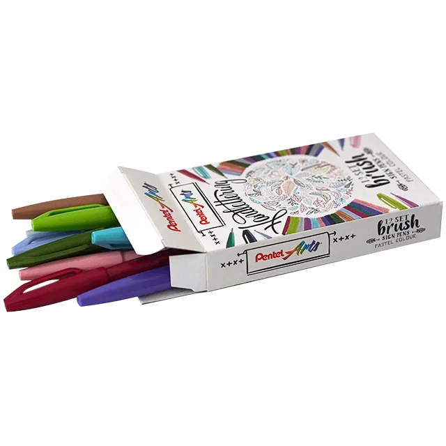 Pentel Brushpen Pentel Sign SES15C pastel assorti 12 stuks