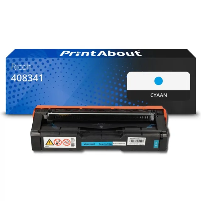 PrintAbout huismerk Toner 408341 (C250 H) Cyaan geschikt voor Ricoh