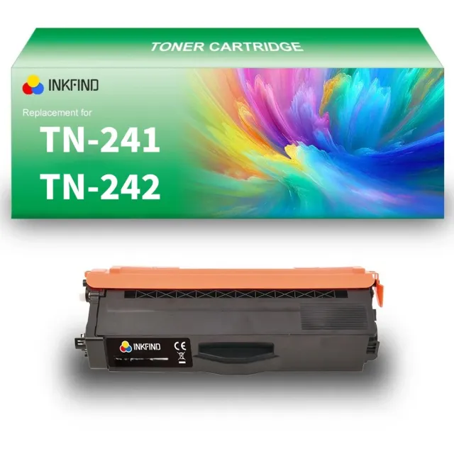 INKFIND TN241BK TN242BK Zwart tonercartridge compatibel met Brother TN241BK TN-241BK TN242BK TN-242BK Zwart toner cartridge - 1-pack Zwart Zwart x 1